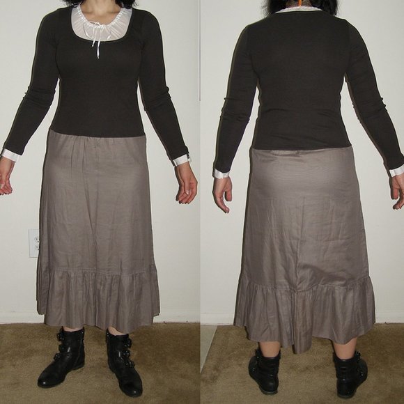 NEW RARE Cop Copine Peasant Dress Outfit M 8 Skirt Suspenders 3pc Boho Steampunk - Picture 5 of 13